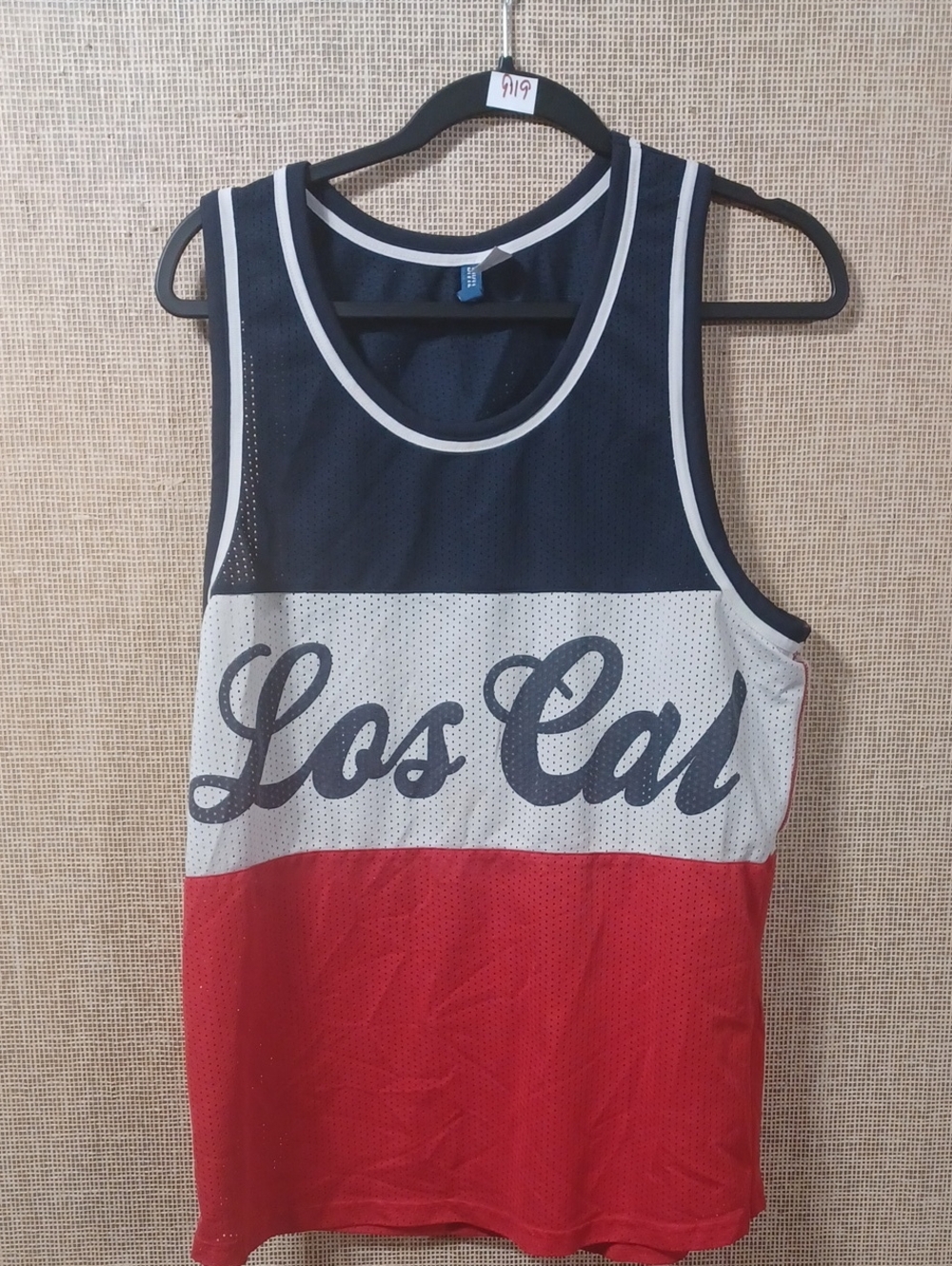 H&M Navy and White Performance Mesh Tank